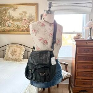 y2k black hobo crossbody messenger faux leather purse bag